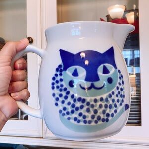 MCM Nordic Arabia of Finland  Blue Cat Pottery Pitcher